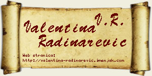 Valentina Radinarević vizit kartica